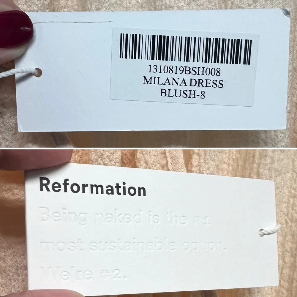 Reformation NWT Milana Blush Crepe Cotton Scoop Neck Long Sleeve Maxi Dress 8 - Picture 16 of 16